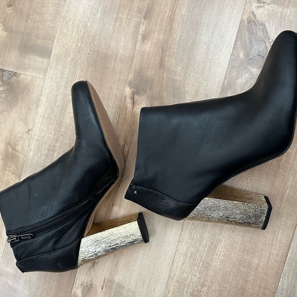 Black Booties with Gold Heel - Picture 3 of 8